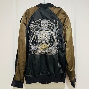 Cotton on Premium Collection Skull embroidered S  bomber suka jacket streetwear